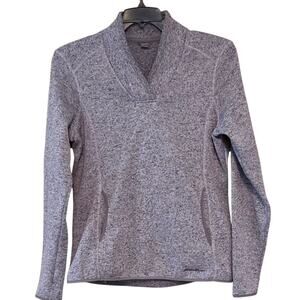 Eddie Bauer Women's Fleece lined pullover, Shawl Collar, heathered purple
sz L